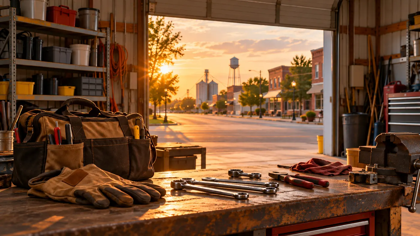 Service truck tools and workbench
